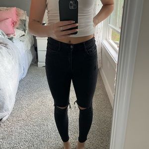 Black high rise skinny jeans